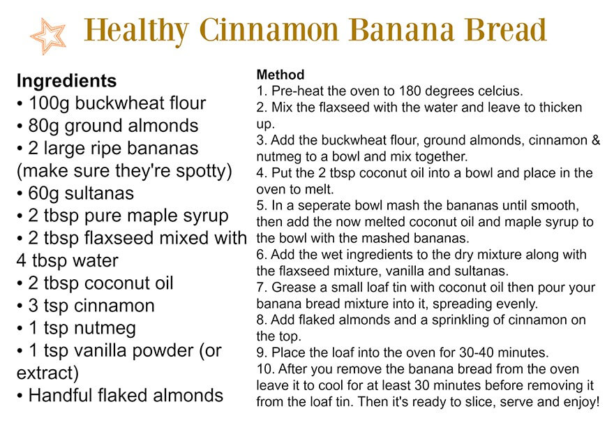 Healthy Cinnamon Banana Bread